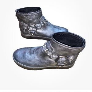 Frye Black Ankle Boots with Studded Detail